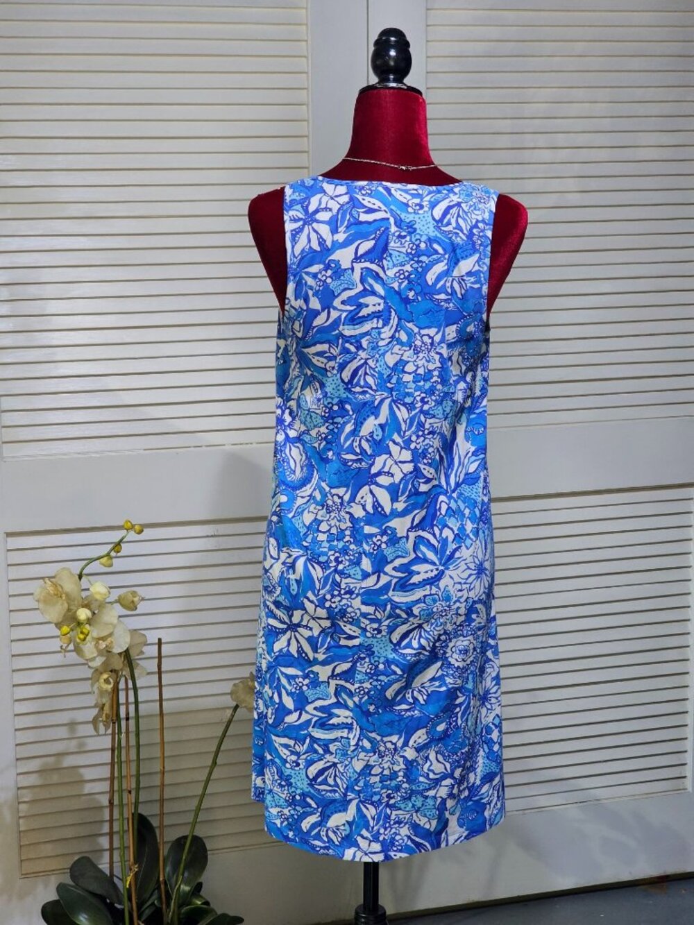Lilly Pulitzer Wo's Blue Lela Henley Tang Flocking Fabulous Tank Dress Sz S 2785 - Picture 6 of 15